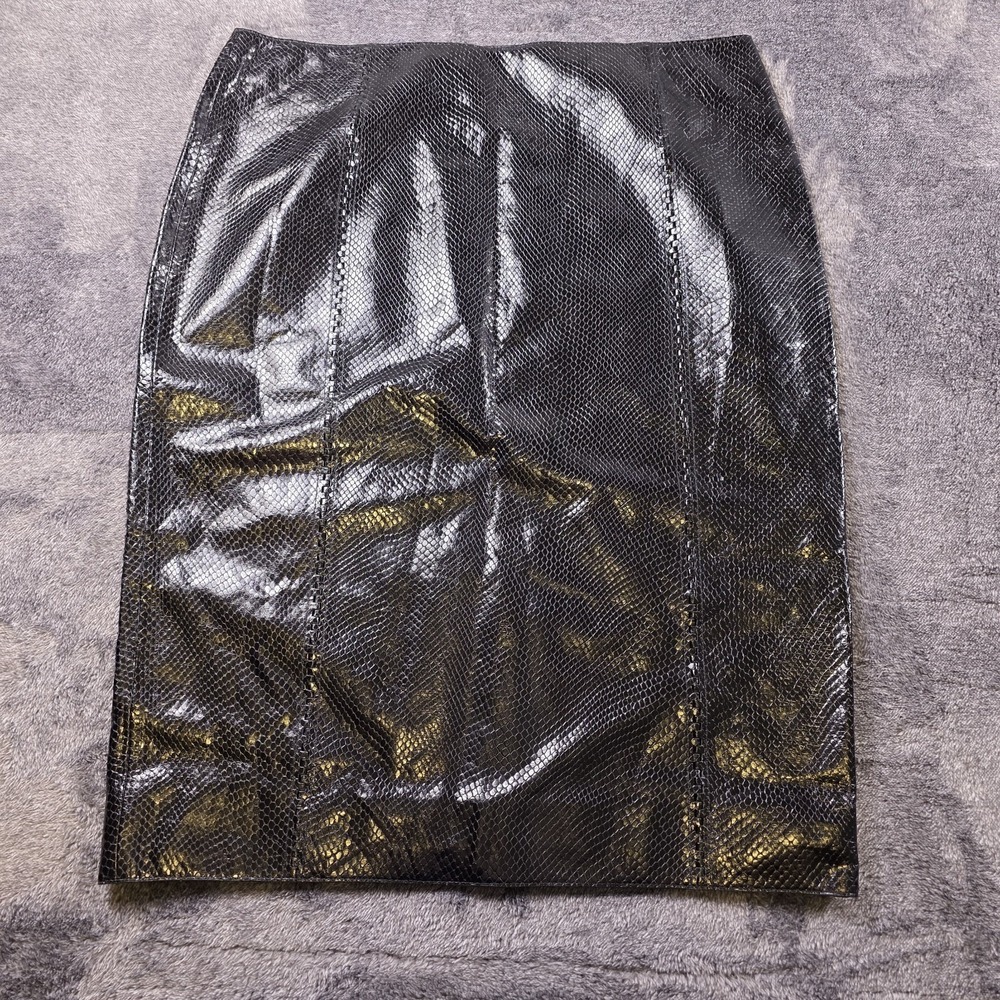 Ralph Lauren Purple Label Cynthia‎ Python Embossed Goatskin Skirt Women 12 $2290